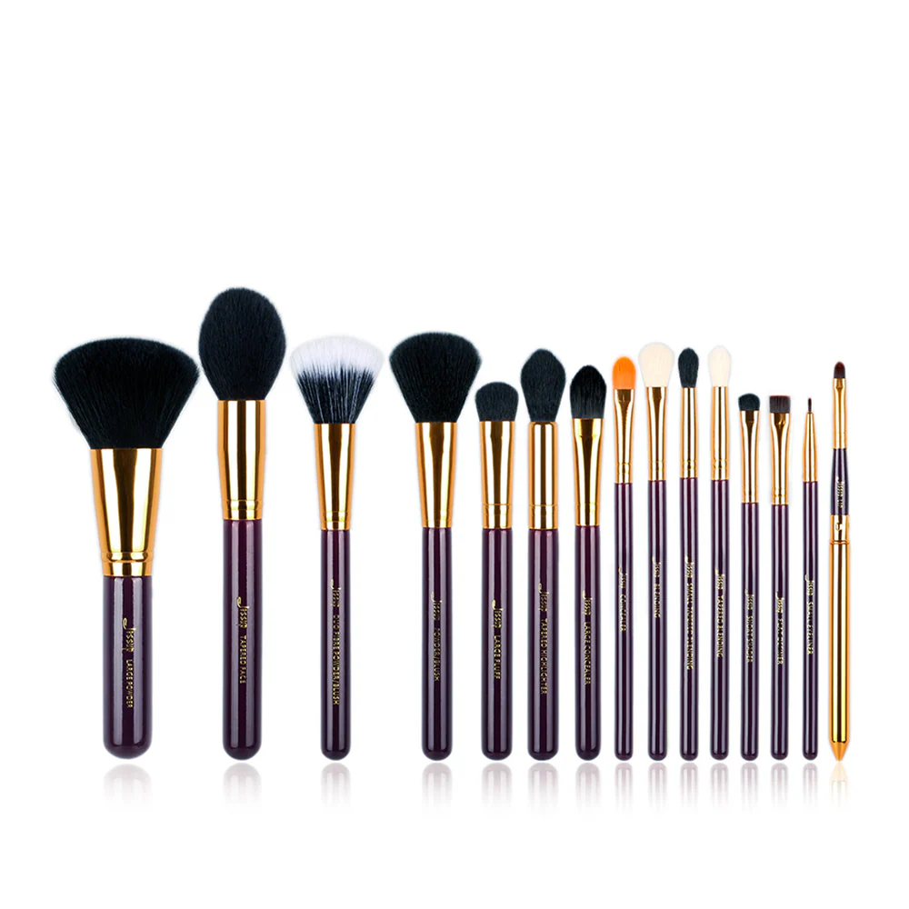 Essential Makeup Brush Set Purple 15 Pcs T095