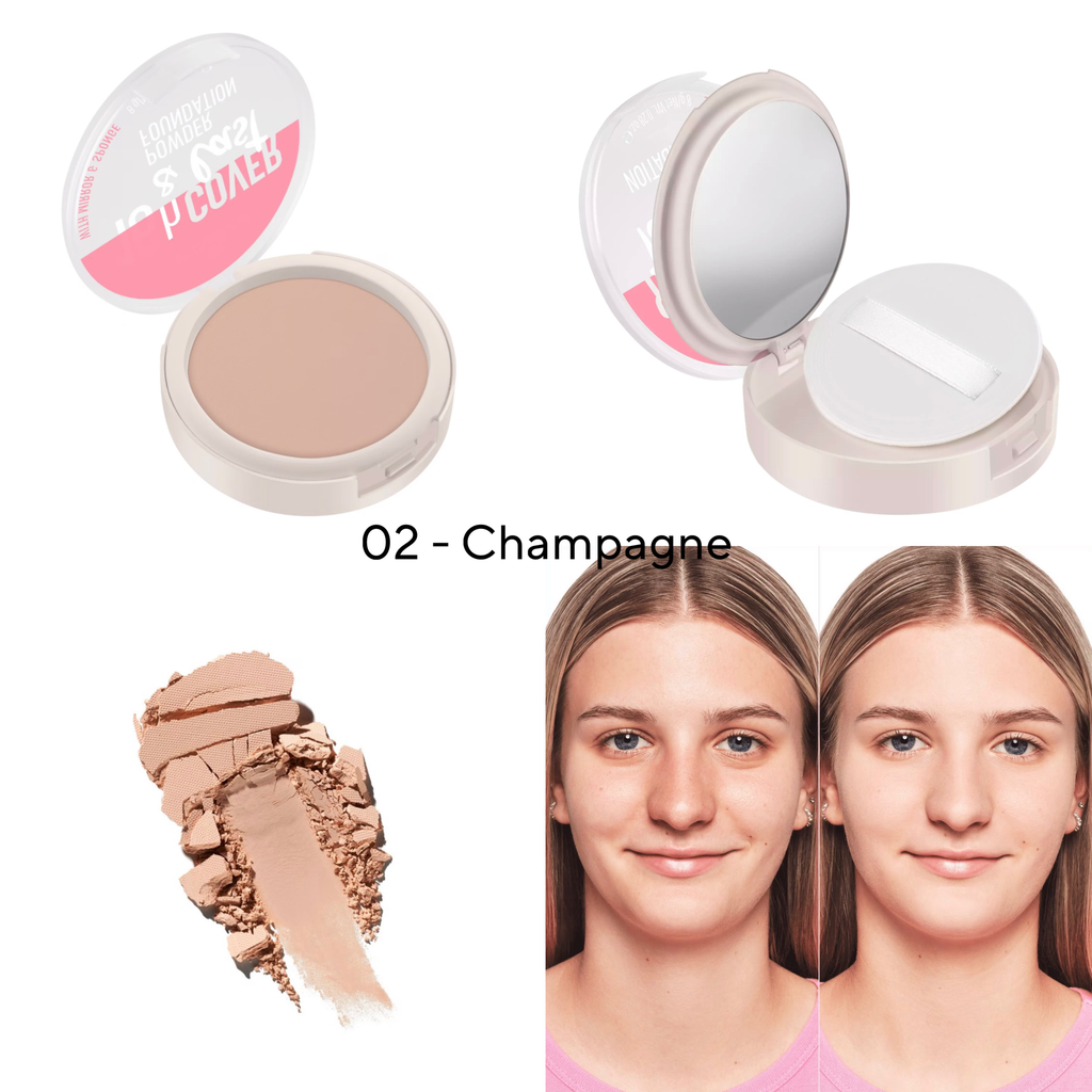 Essence 16h COVER & last POWDER FOUNDATION (02 - Champagne)