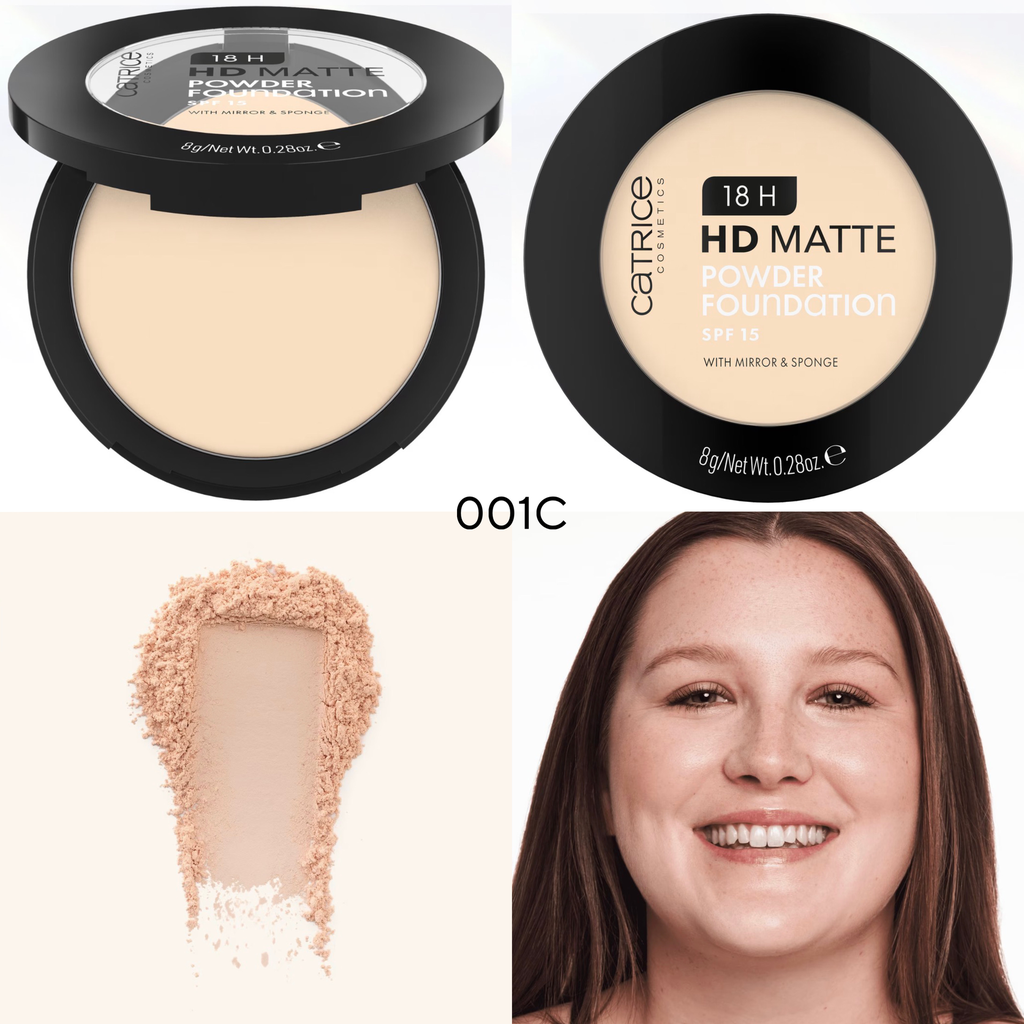 Catrice 18H HD Matte Powder Foundation (001C)
